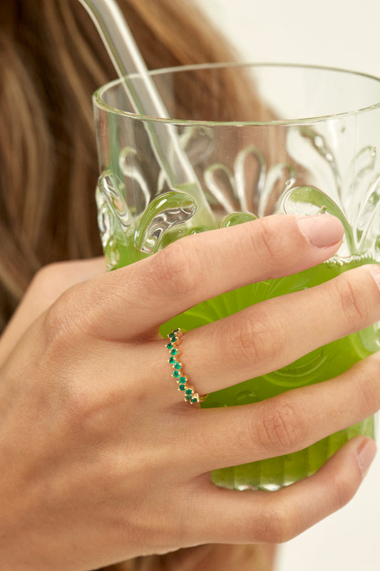 Anillo Zigzag Esmeraldas